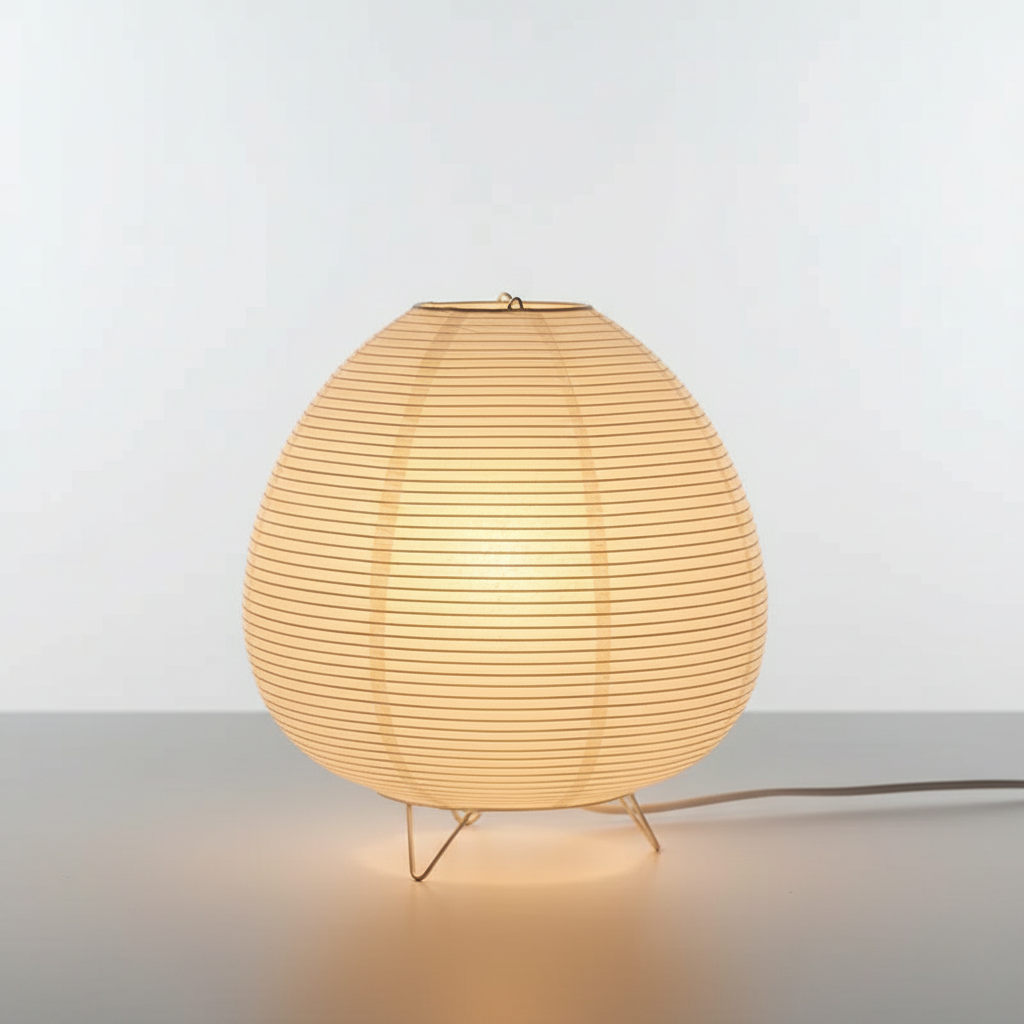 LUMMERO Japanese Paper Lamp – Minimalist Japandi Bedside Light