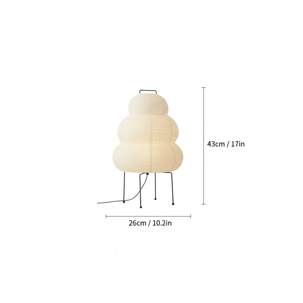 Close-up of handcrafted rice paper shade – Lummero tiered floor lamp detail